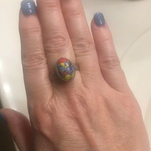 Sterling silver ring with a fun and colorful stone
